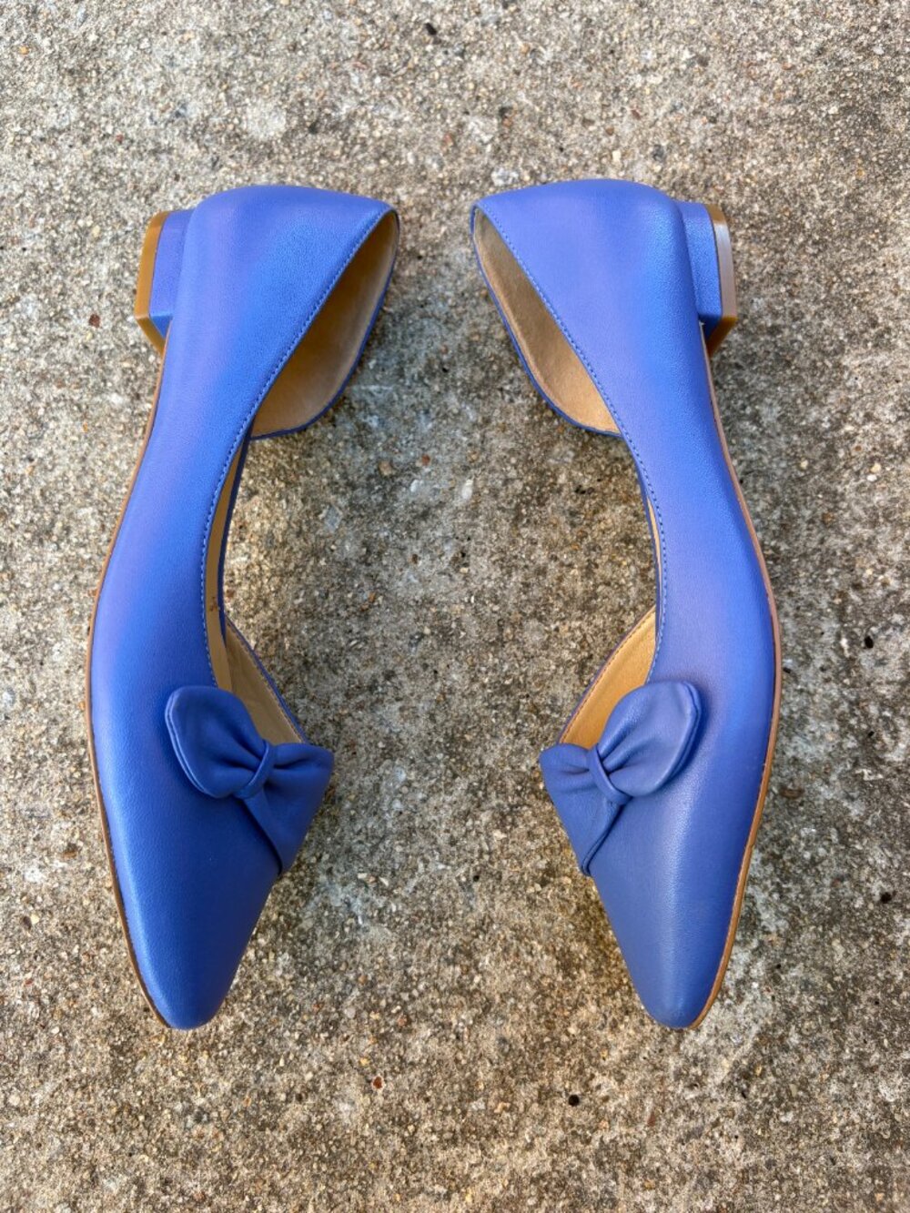 EUC Talbots Edison Pleated d’Orsay Flats - Twilight Blue—Nappa Leather Size 6.5M - Picture 4 of 6